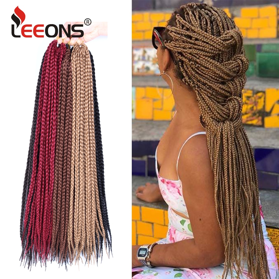 Leeons 12 16 20 24 30 omber box braids for women kaneka..